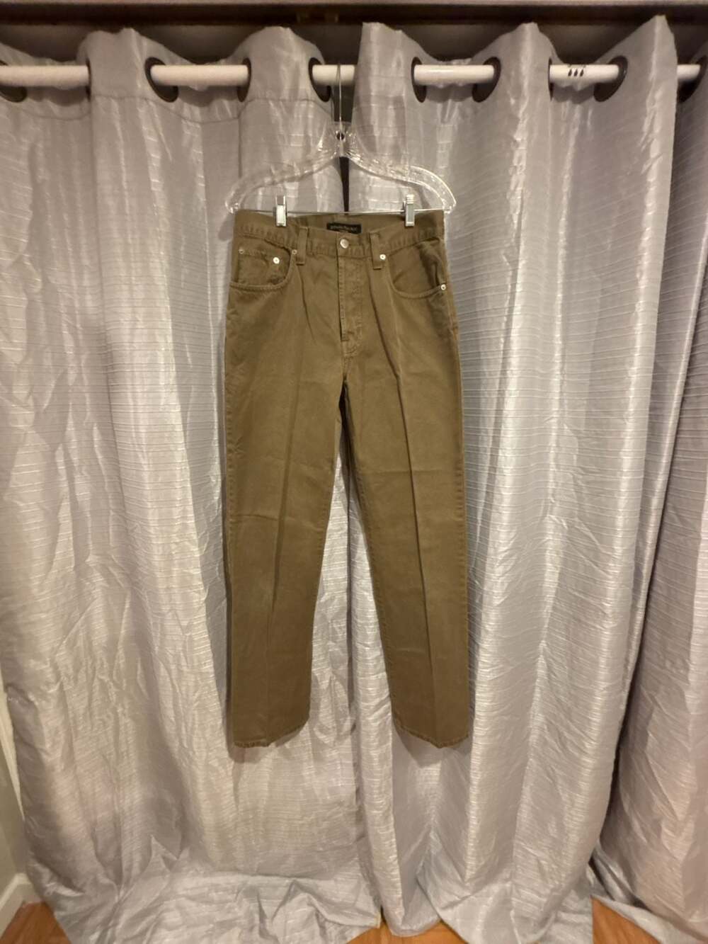 Banana Republic Laredo Pants Size 32L Khaki Brown Cotton Button Fly